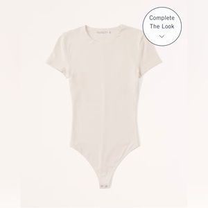 NWT Abercrombie Short-Sleeve Cotton Seamless Fabric Crew Bodysuit - S